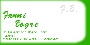 fanni bogre business card